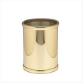 Classics Collection 8 Qt. Polished Brass Mylar Round Wastebasket